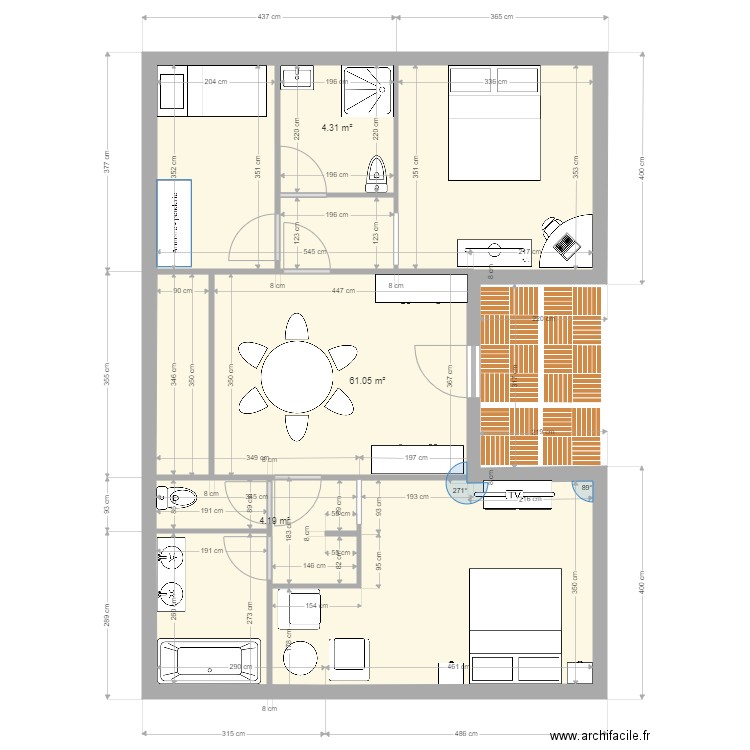 Chambre d hote . Plan de 0 pièce et 0 m2