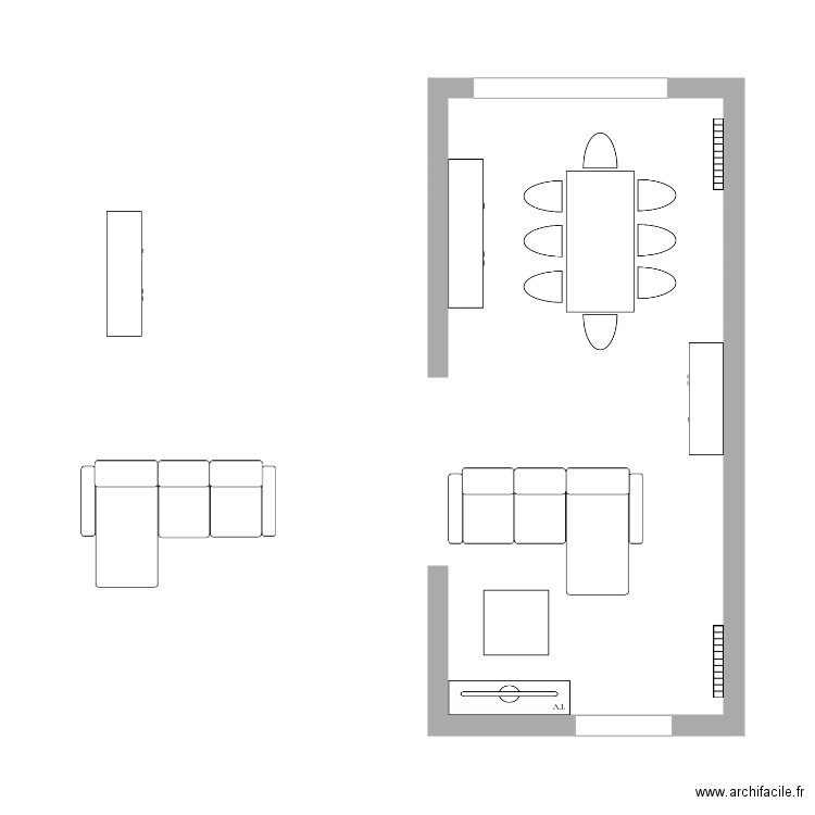 Aménagement Salon 1. Plan de 0 pièce et 0 m2