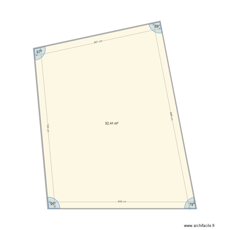 facade gauche exel immo. Plan de 1 pièce et 52 m2