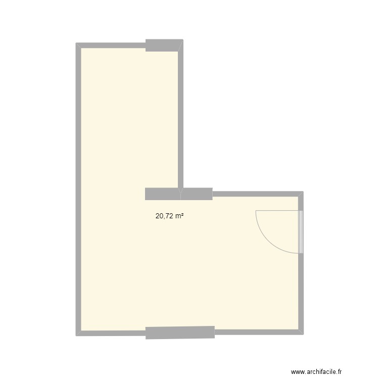 local antenne handicap. Plan de 1 pièce et 21 m2