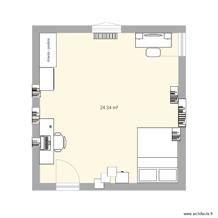 ma chambre . Plan de 0 pièce et 0 m2