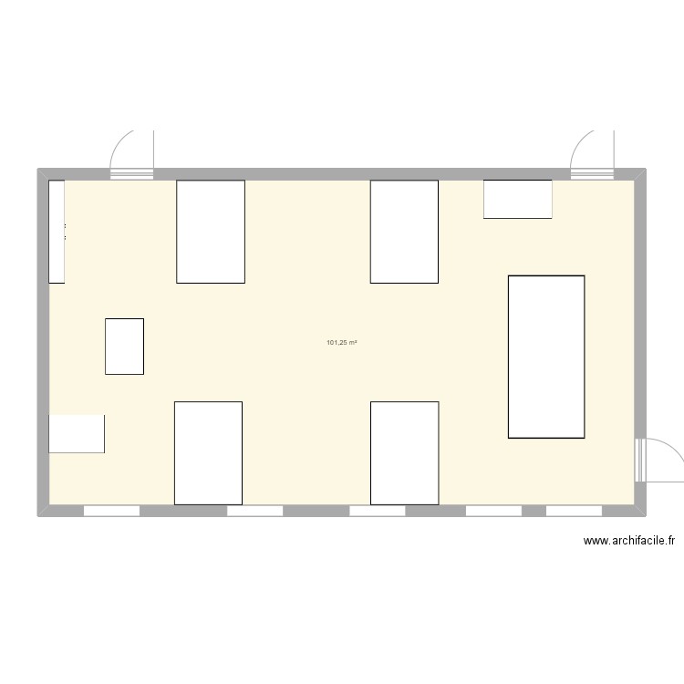 exercice plan salle. Plan de 1 pièce et 101 m2