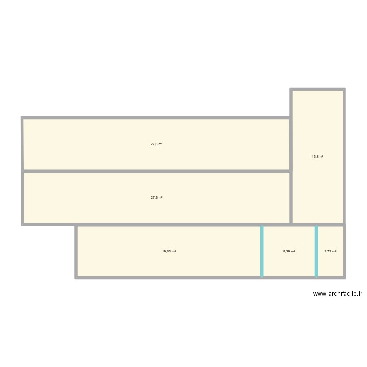 96m2. Plan de 6 pièces et 96 m2