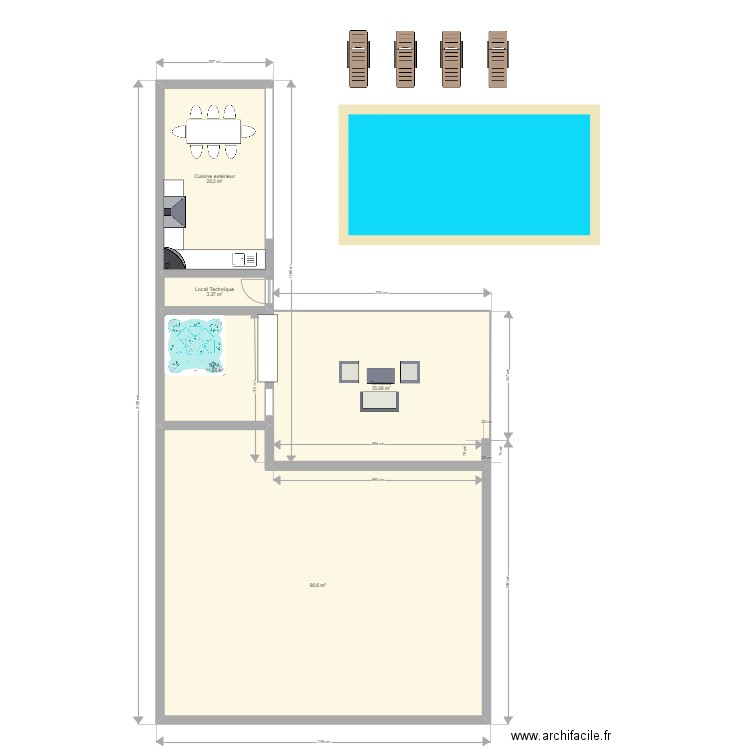 Maison le chateau + extensions 2.1. Plan de 0 pièce et 0 m2