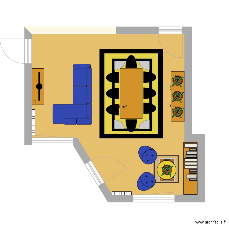 Salon version1. Plan de 0 pièce et 0 m2