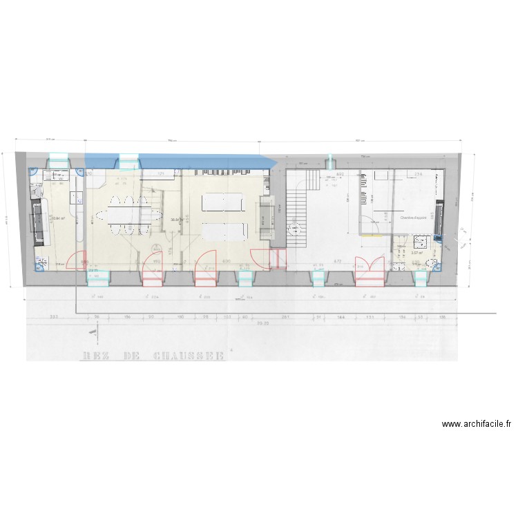 Essai Rez de chaussée manoir avec chambre. Plan de 0 pièce et 0 m2