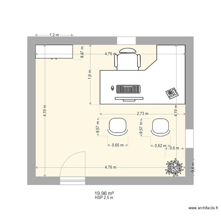 bureau 2. Plan de 0 pièce et 0 m2