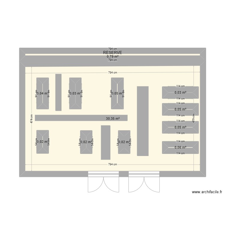 Exemple. Plan de 12 pièces et 39 m2