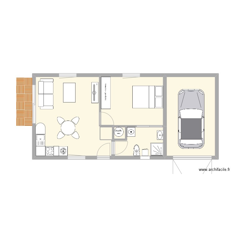 maison 40 m2 + garage. Plan de 0 pièce et 0 m2