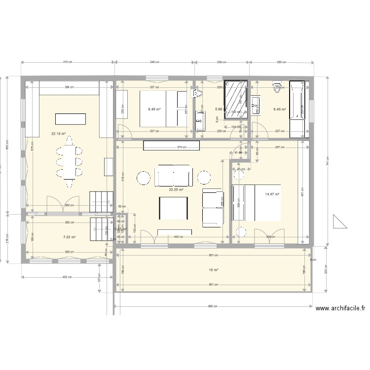 Monts d Enhaut 10 Chalet cuisine en bas. Plan de 0 pièce et 0 m2