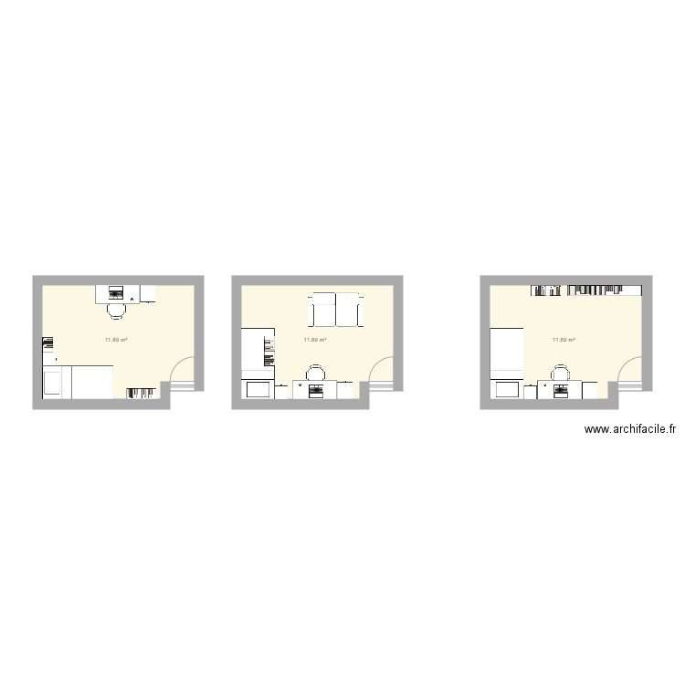 Chambre étudiante. Plan de 0 pièce et 0 m2