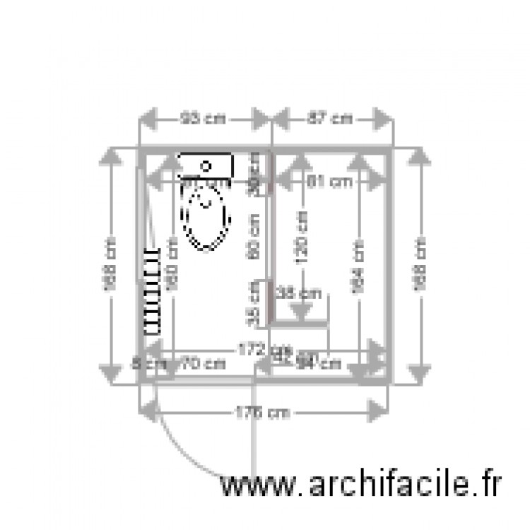 salle de bain. Plan de 0 pièce et 0 m2