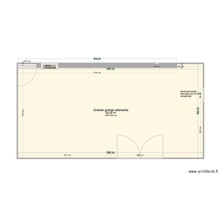 Ty Levenez - Grange. Plan de 1 pièce et 56 m2