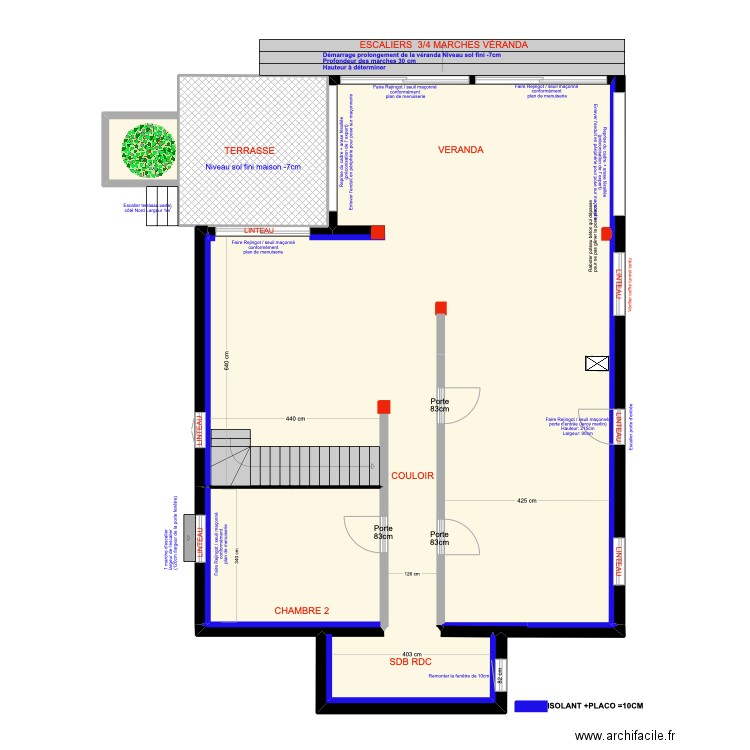 Plan PDC maçon. Plan de 19 pièces et 268 m2