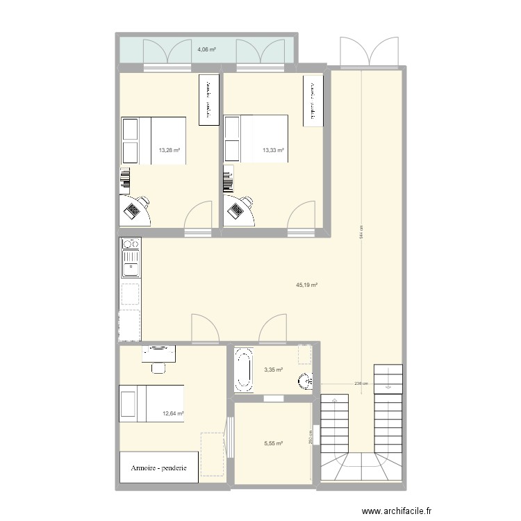 toumis 1. Plan de 7 pièces et 97 m2