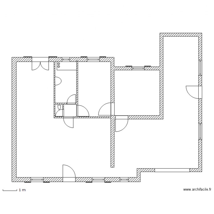 plan dessus avant travaux. Plan de 0 pièce et 0 m2