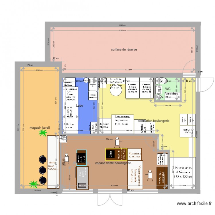 boulangerie. Plan de 0 pièce et 0 m2