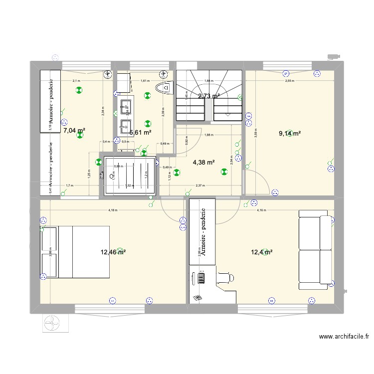 Roumanille Projet Grande SDB. Plan de 13 pièces et 104 m2