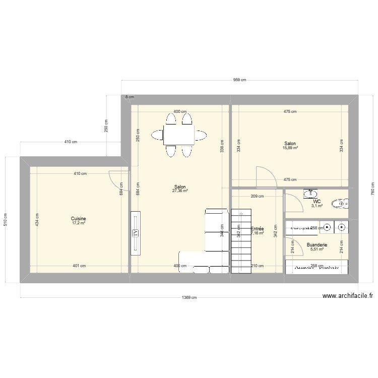 PLAN NIHAT 5. Plan de 6 pièces et 76 m2