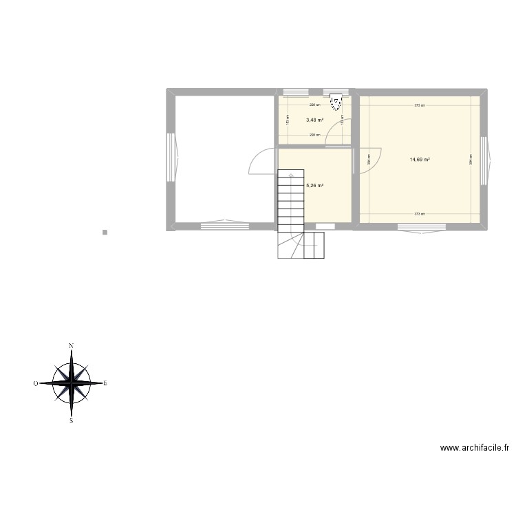 essai_3. Plan de 3 pièces et 23 m2