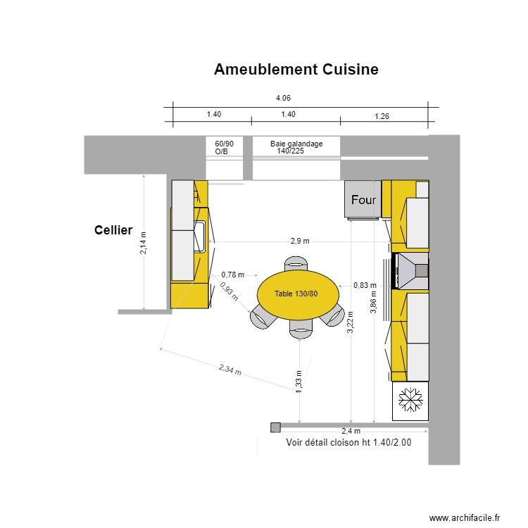 Ameublement cuisine54. Plan de 0 pièce et 0 m2