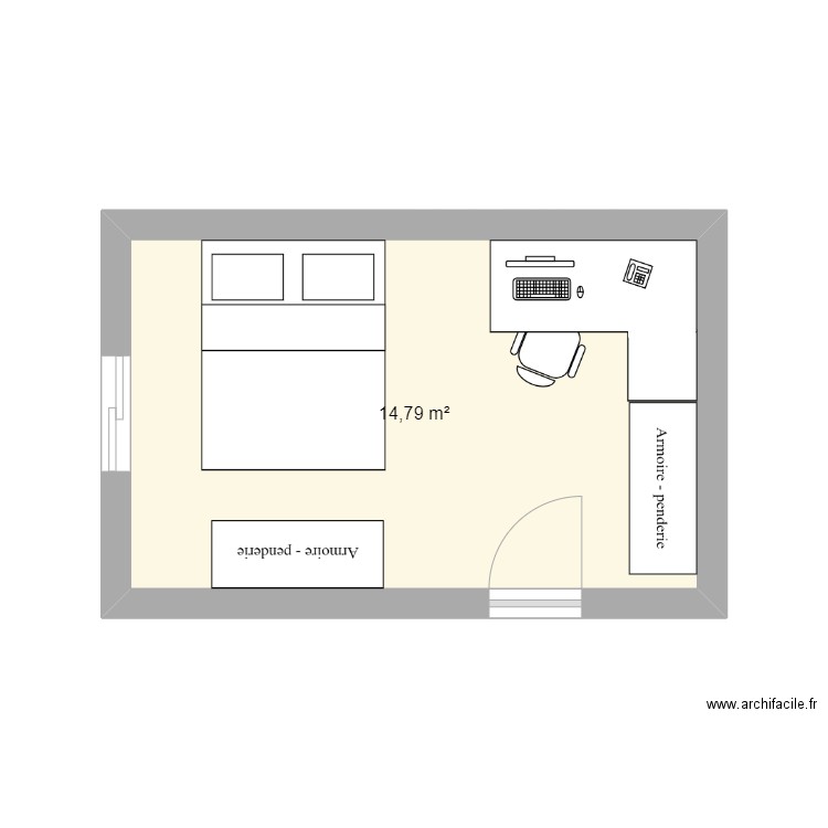 plan chambre + bureau. Plan de 0 pièce et 0 m2