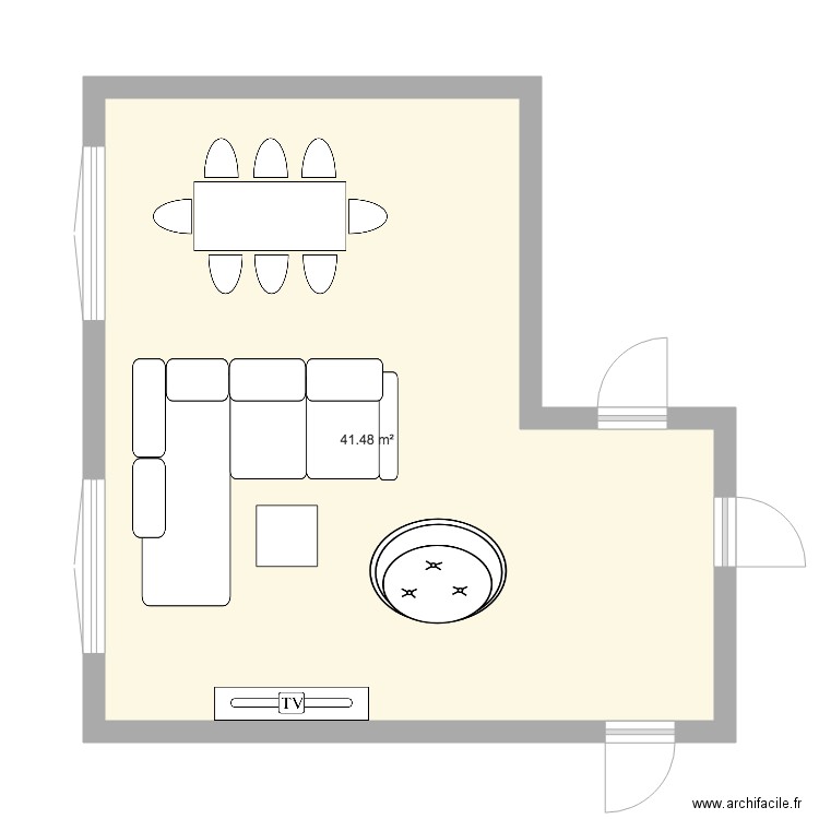 salon salle à manger - Plan dessiné par nanous