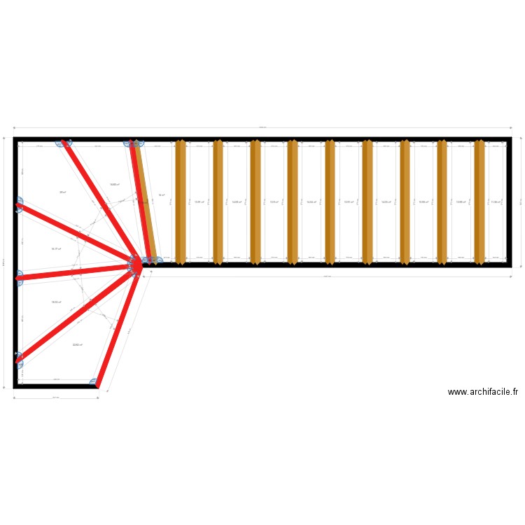 escalier vu du dessus. Plan de 0 pièce et 0 m2