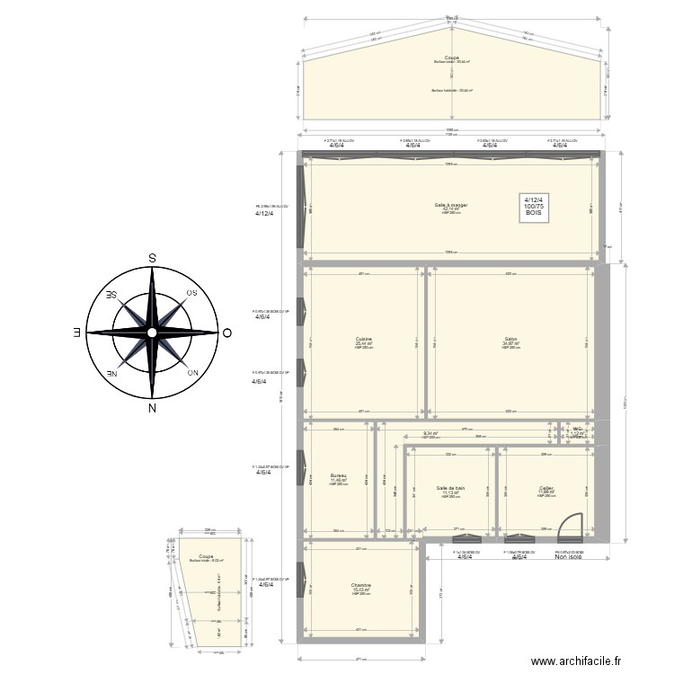 ML24015082 PENNINCKX. Plan de 16 pièces et 268 m2