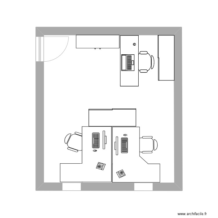 PLAN GS. Plan de 1 pièce et 20 m2