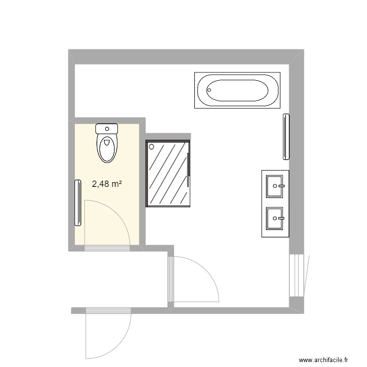 SDB Bouffry 2e étage - Après. Plan de 0 pièce et 0 m2