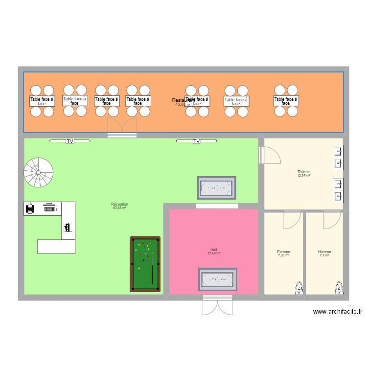 RDC HOTEL. Plan de 0 pièce et 0 m2