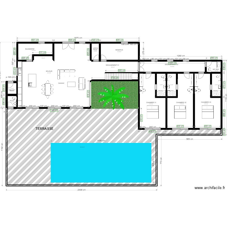 plan warang rdc 2. Plan de 0 pièce et 0 m2