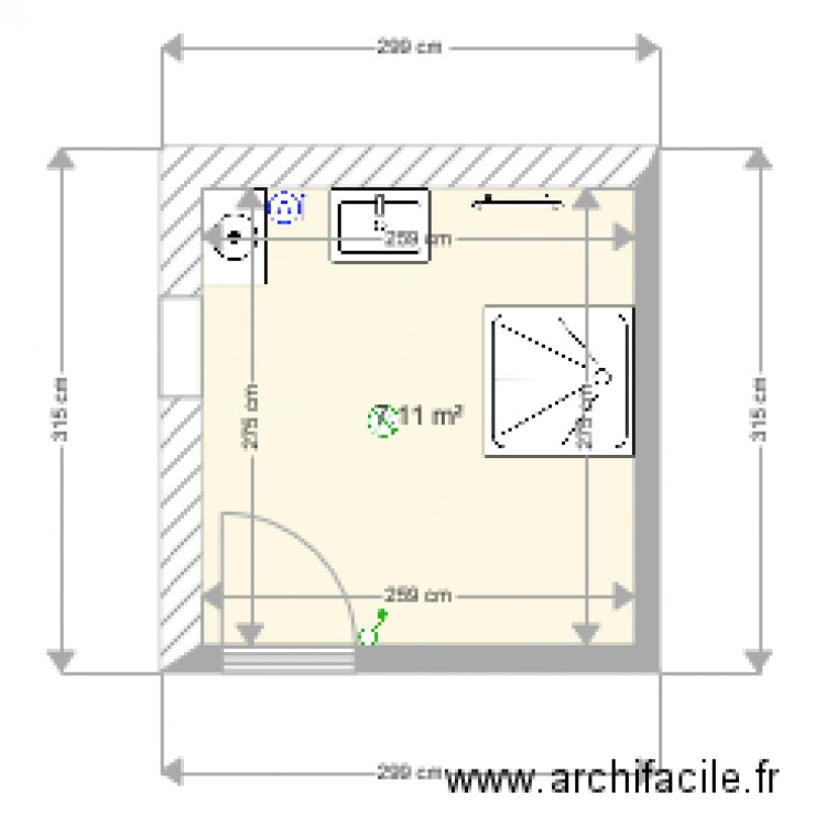 douche - Plan dessiné par am...