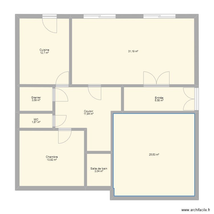 Maison cameroun. Plan de 9 pièces et 110 m2