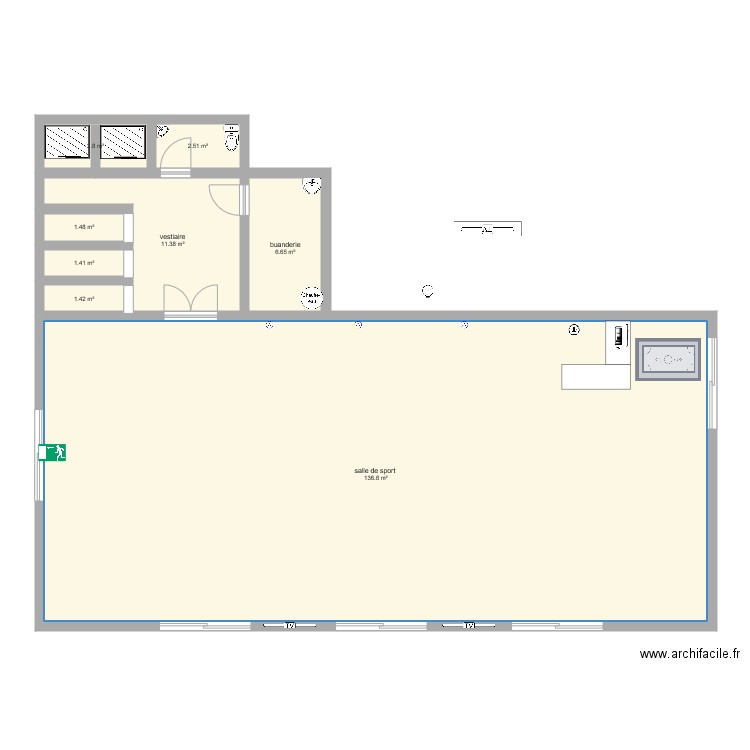 projet salle de sport. Plan de 0 pièce et 0 m2