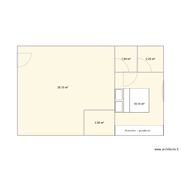 maison. Plan de 5 pièces et 43 m2