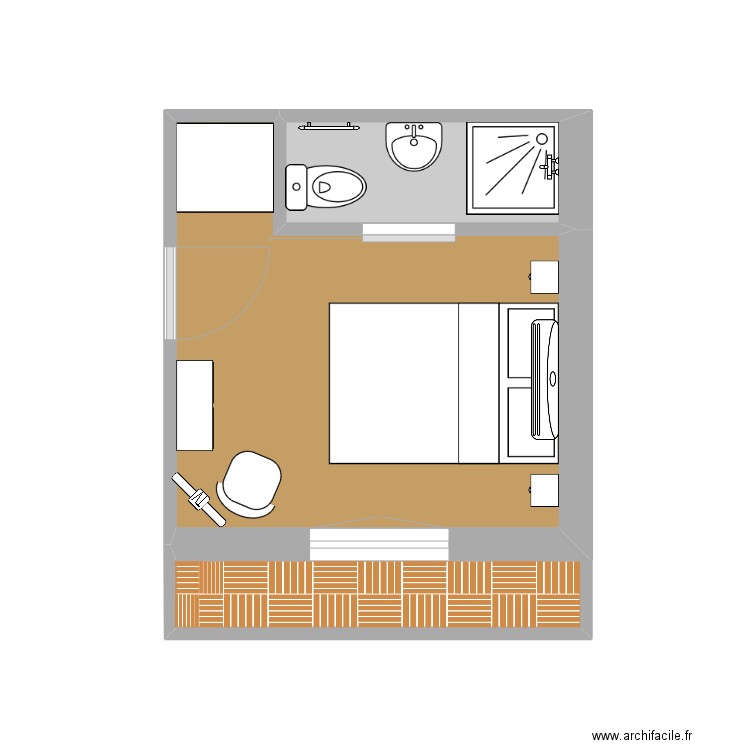 ipomee. Plan de 2 pièces et 11 m2