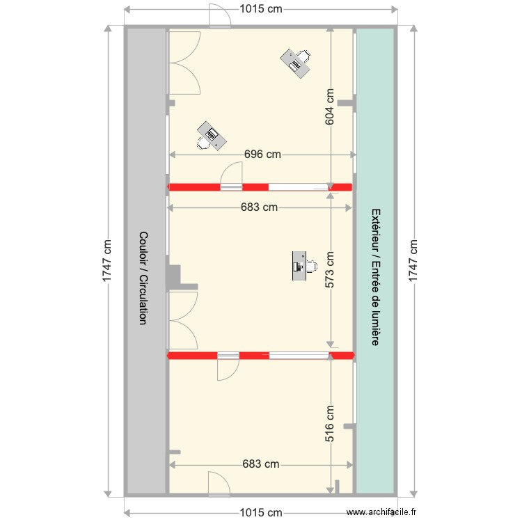 C.C Commissariat P1 - Moyen bureau. Plan de 0 pièce et 0 m2