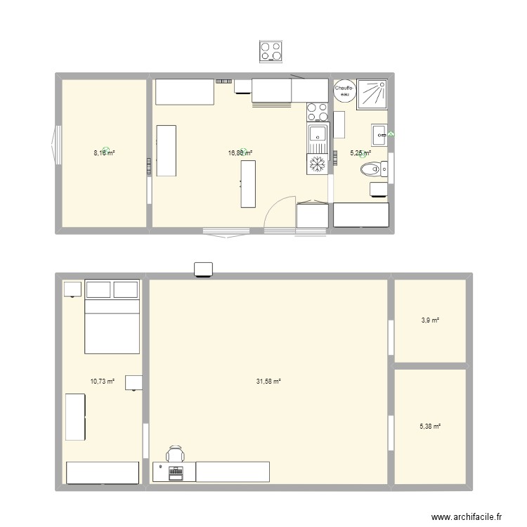 viel3. Plan de 7 pièces et 82 m2