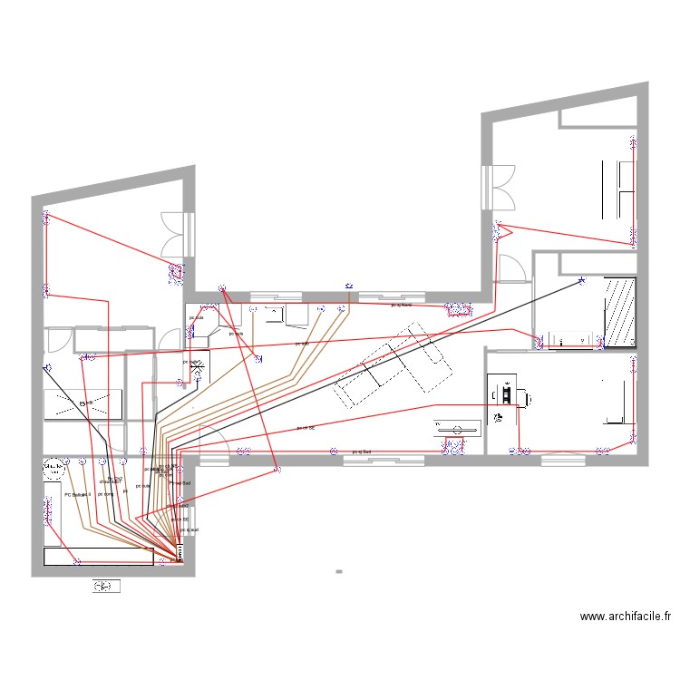 plan éclairage prises. Plan de 0 pièce et 0 m2