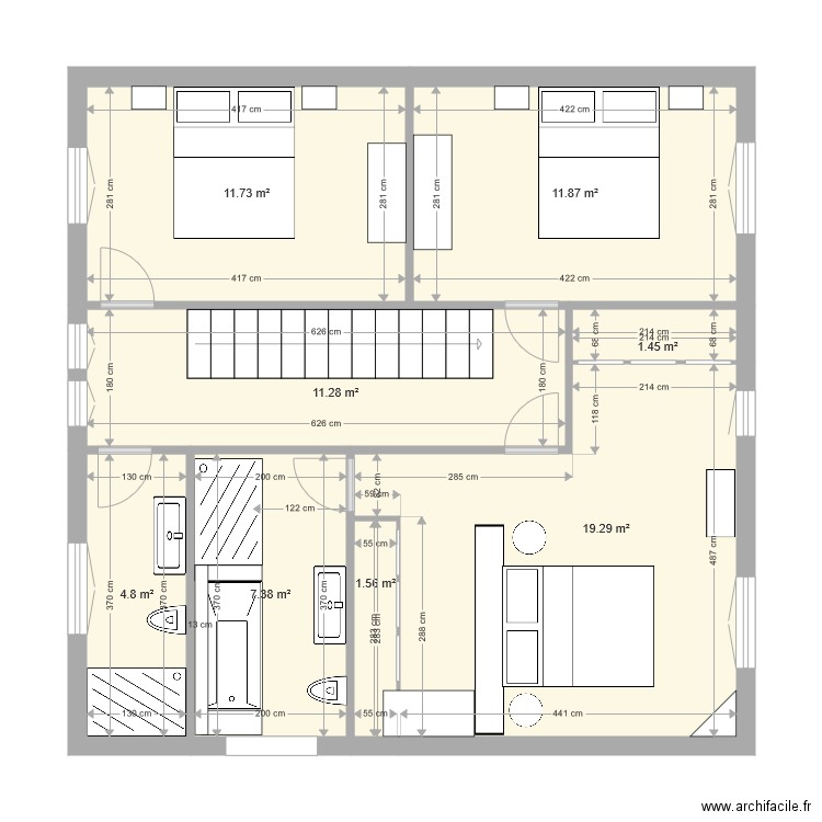 Projet Mont Etage. Plan de 0 pièce et 0 m2