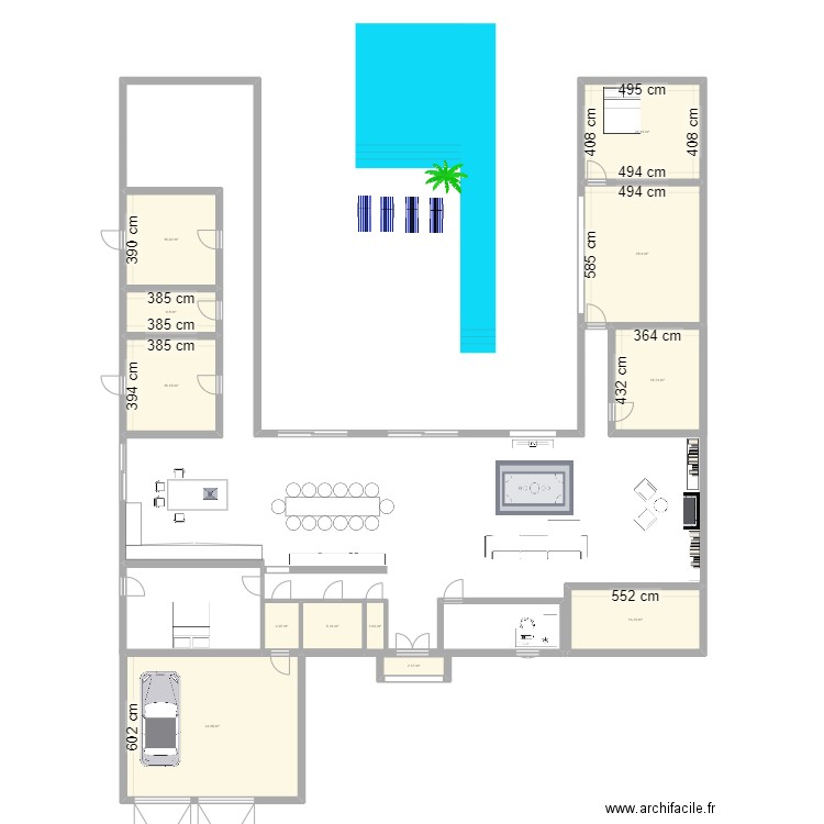 DjerbaDream. Plan de 12 pièces et 172 m2