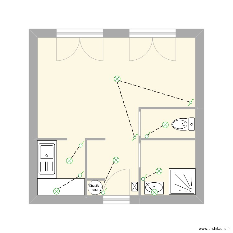 plan antonio ferrara. Plan de 2 pièces et 22 m2