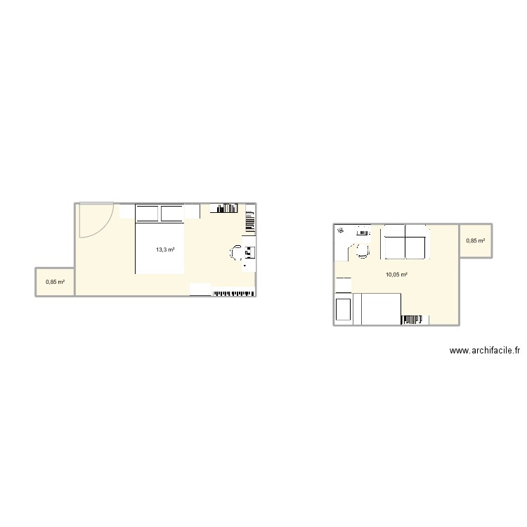 CHAMBRE 2. Plan de 4 pièces et 25 m2