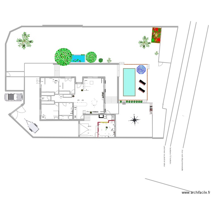 Maison villevieille. Plan de 3 pièces et 7 m2