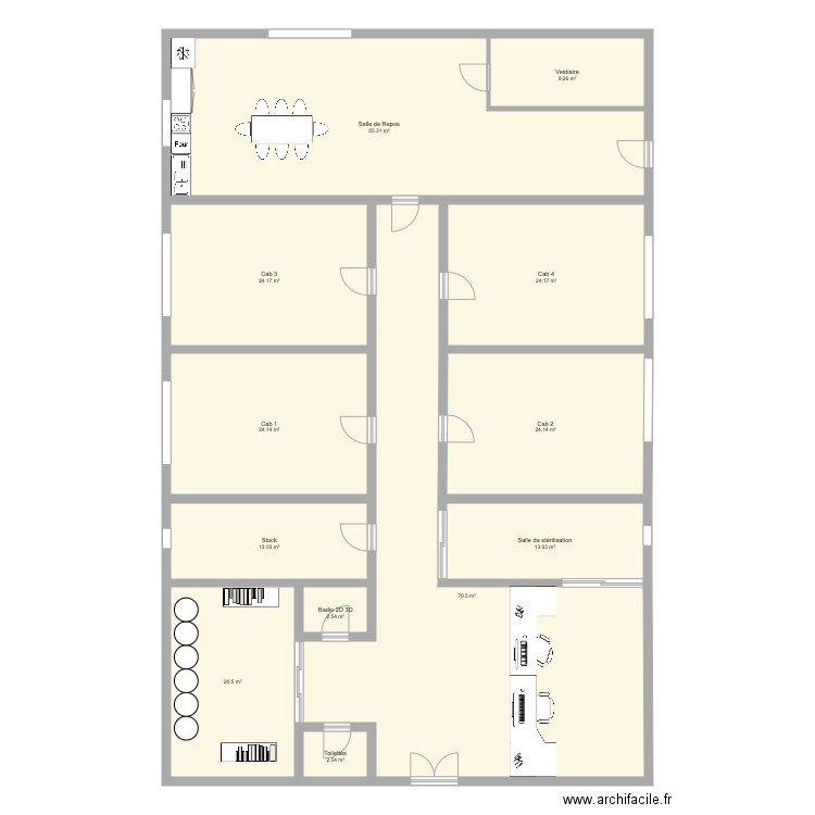 Projet initial plan. Plan de 0 pièce et 0 m2