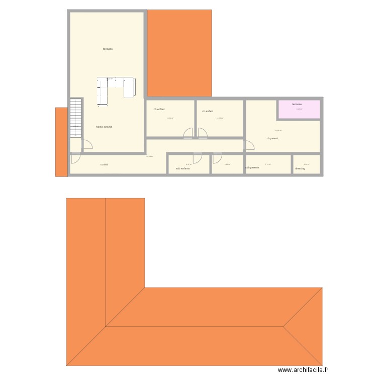 plan pas cher. Plan de 20 pièces et 396 m2