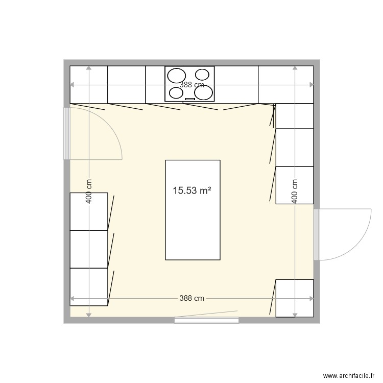 cuisine ilot. Plan de 0 pièce et 0 m2