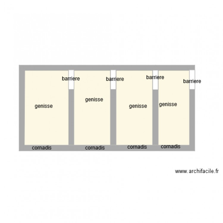 plan etable genisse. Plan de 0 pièce et 0 m2